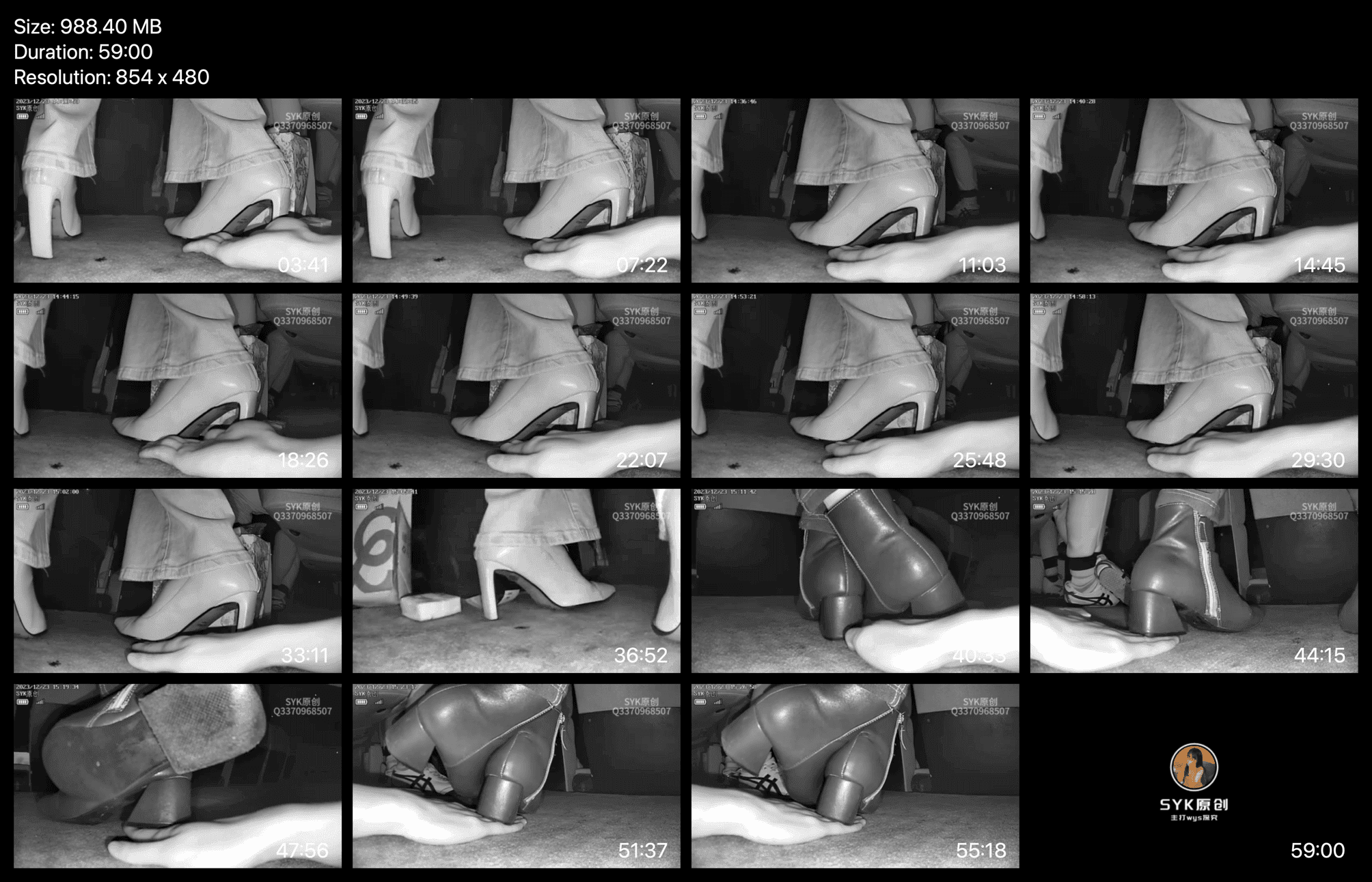 Woman unaware hand trample with high heels and ankle boots in movie theater thumb 4