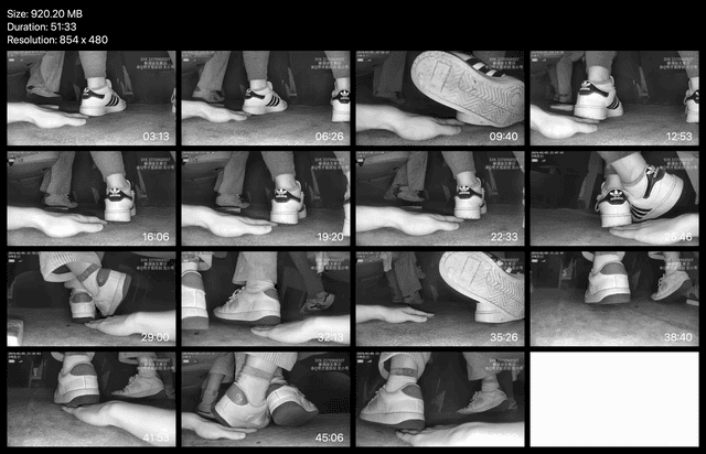 Two women in cinema unaware hand trample with Adidas + Gucci sneakers 4