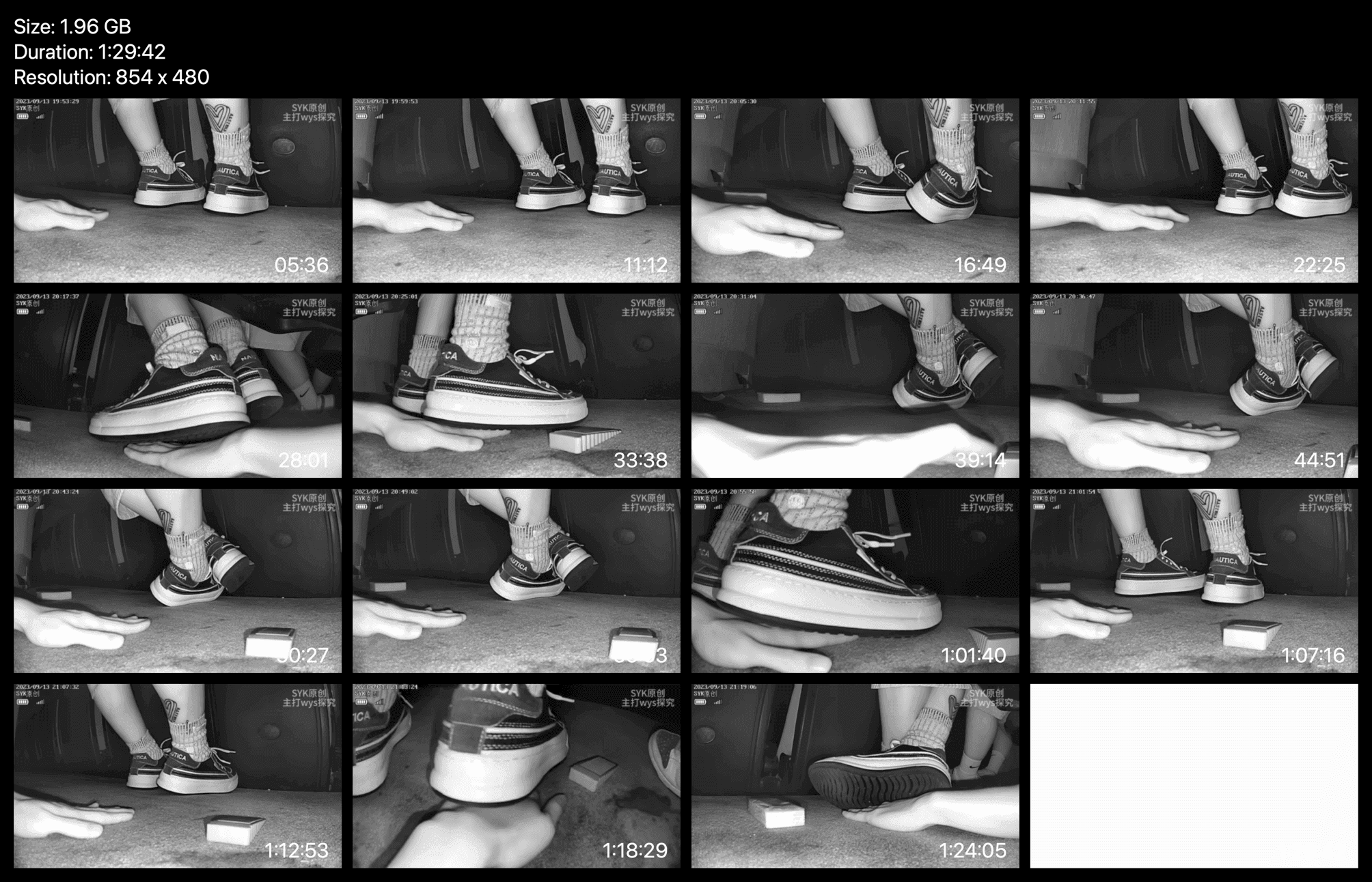 Woman in canvas shoes unaware hand trample in cinema thumb 5