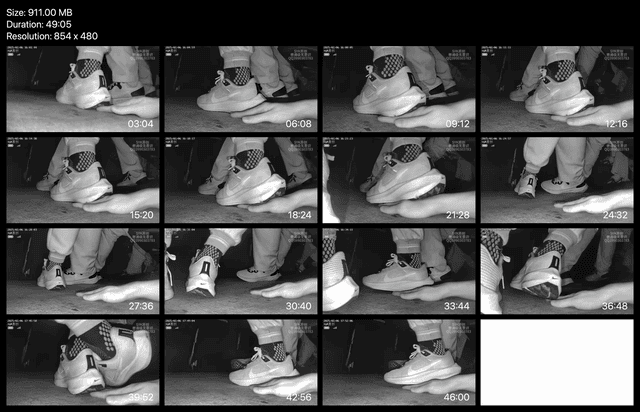 Young woman unaware hand trample with Nike running shoes in cinema 6