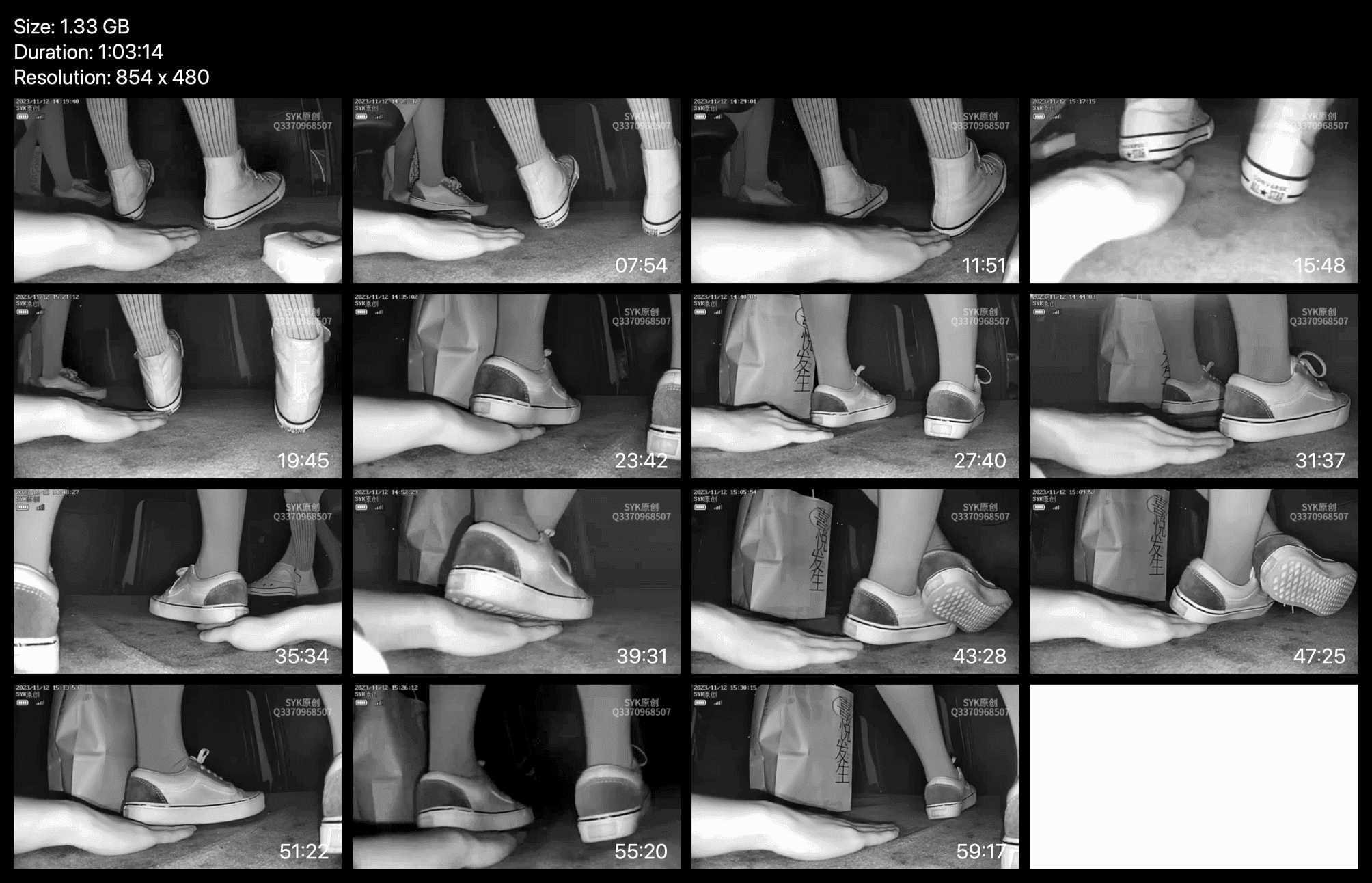 Woman black Converse shoe + Vans unaware hand trample in cinema thumb 3