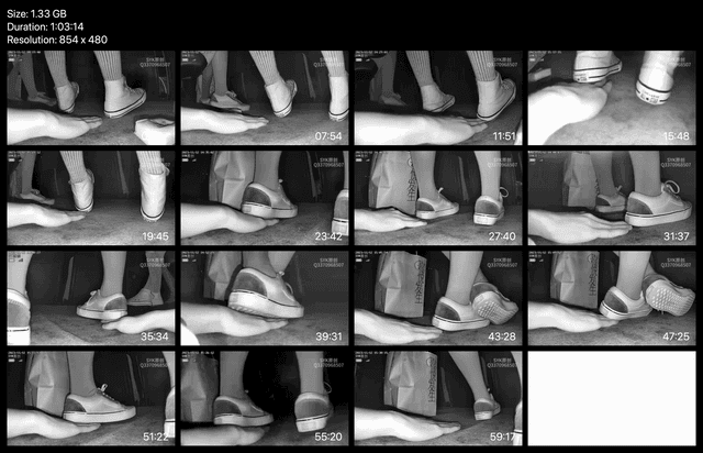 Woman black Converse shoe + Vans unaware hand trample in cinema 3